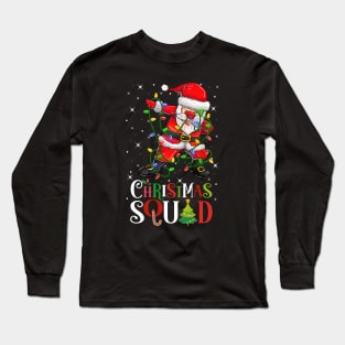 Christmas Squad Funny Xmas Dabbing Santa Christmas Lights Long Sleeve T-Shirt